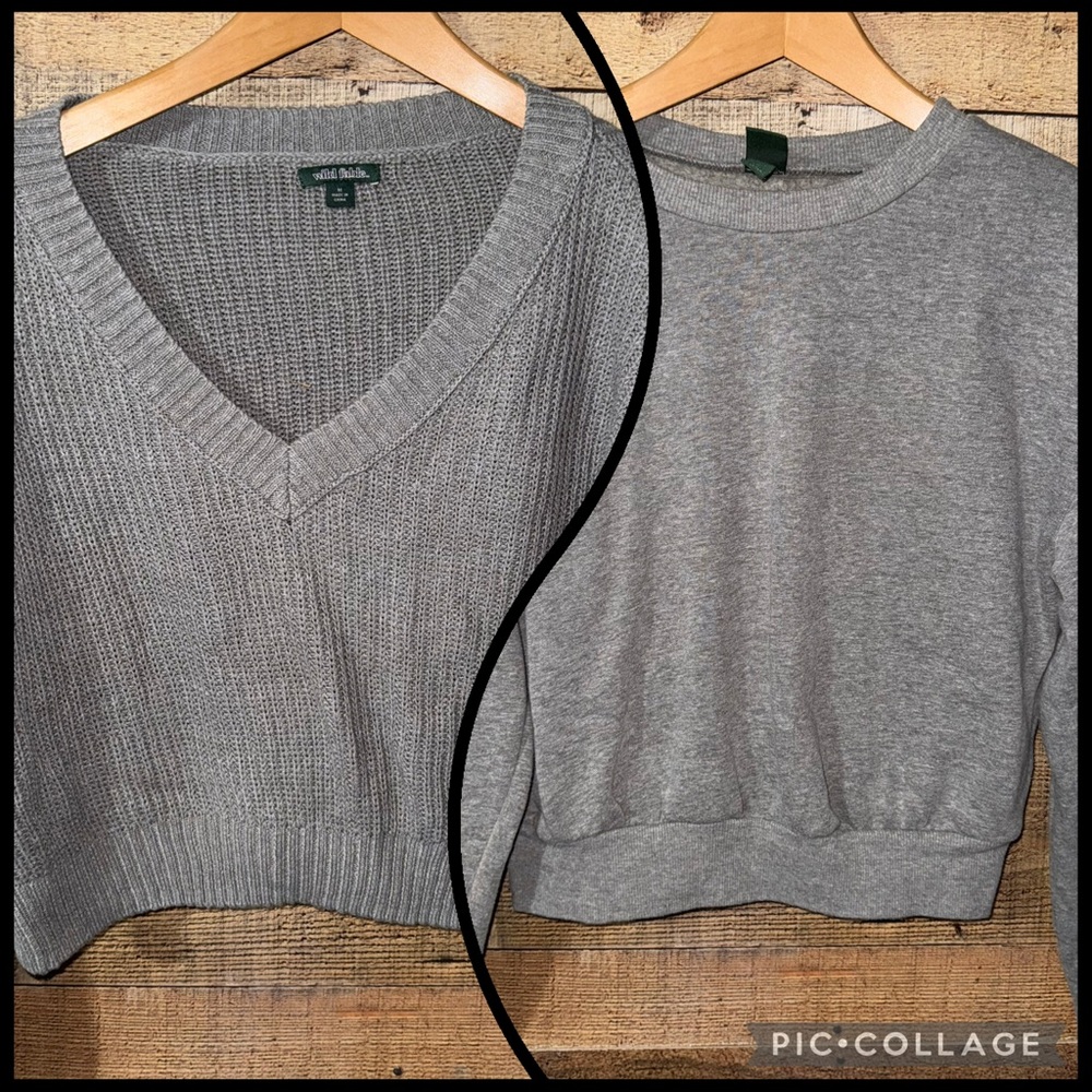 Set of 2 Wild Fable Sweaters Sweatshirt Juniors Medium Gray